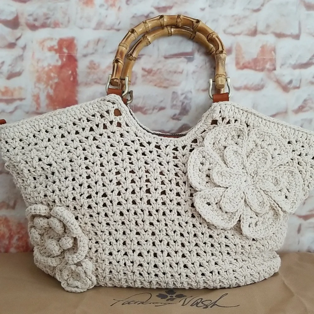 New Patricia Nash Mazara Crochet Tote Bag - Picture 3 of 14